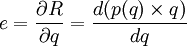 e=frac{partial R}{partial q}=frac{d(p(q)	imes q)}{dq}